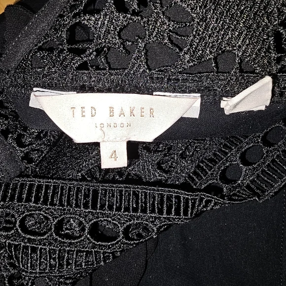 Ted Baker London Superstar Mix Aurra Short Sleeve Lace Yoke Top - Picture 4 of 7